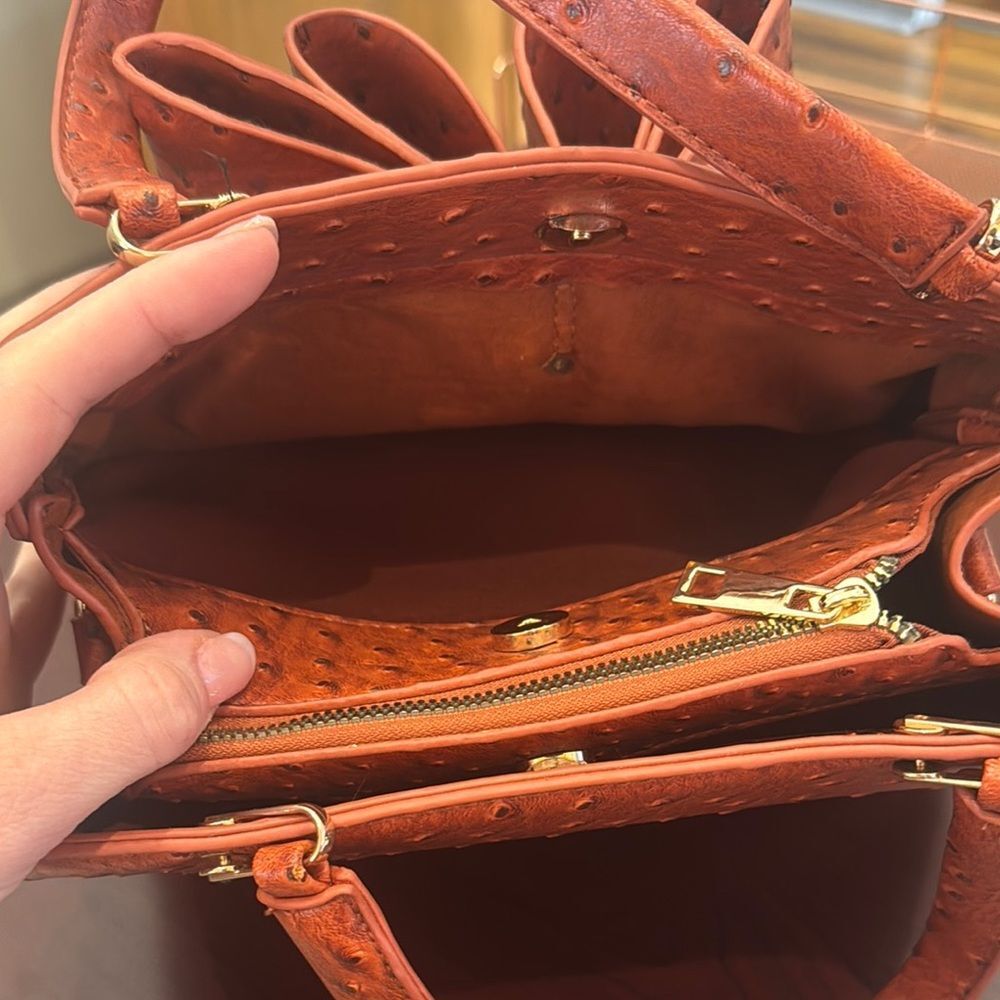 Elegant Orange/Brown Bow Handbag - Picture 8 of 12